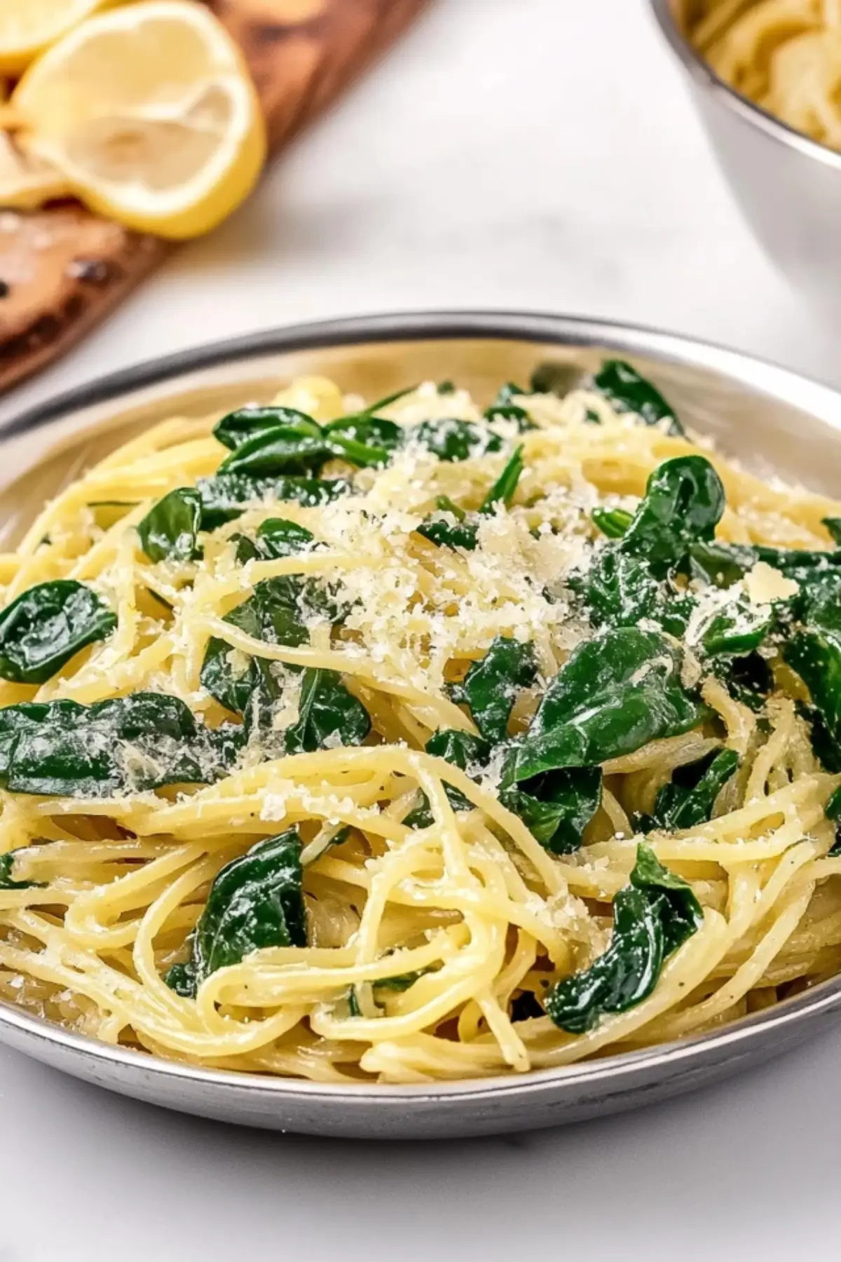One-Pan Lemon Spinach Pasta with Cherry Tomatoes