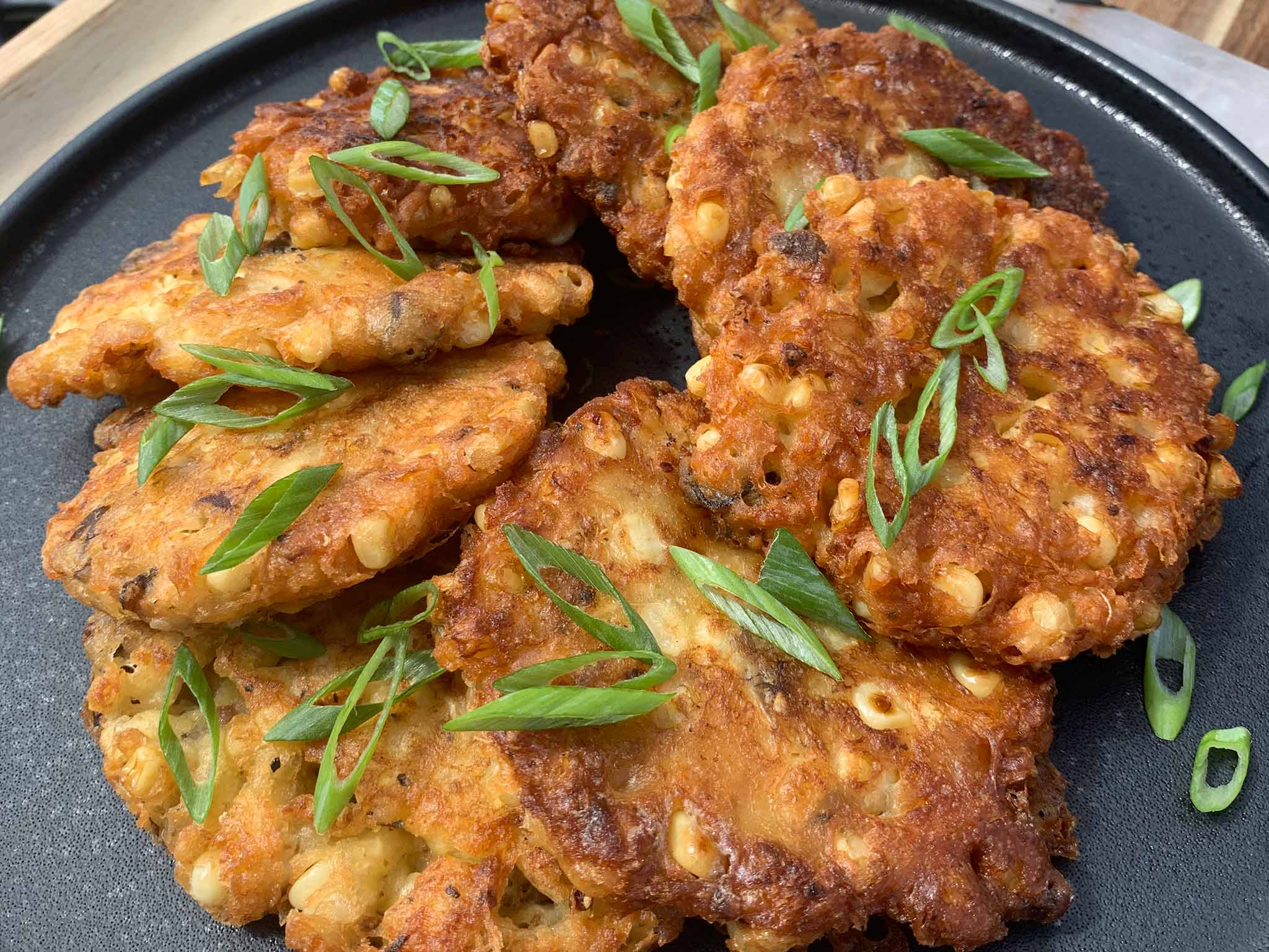 Smoked Corn and Oyster Fritters