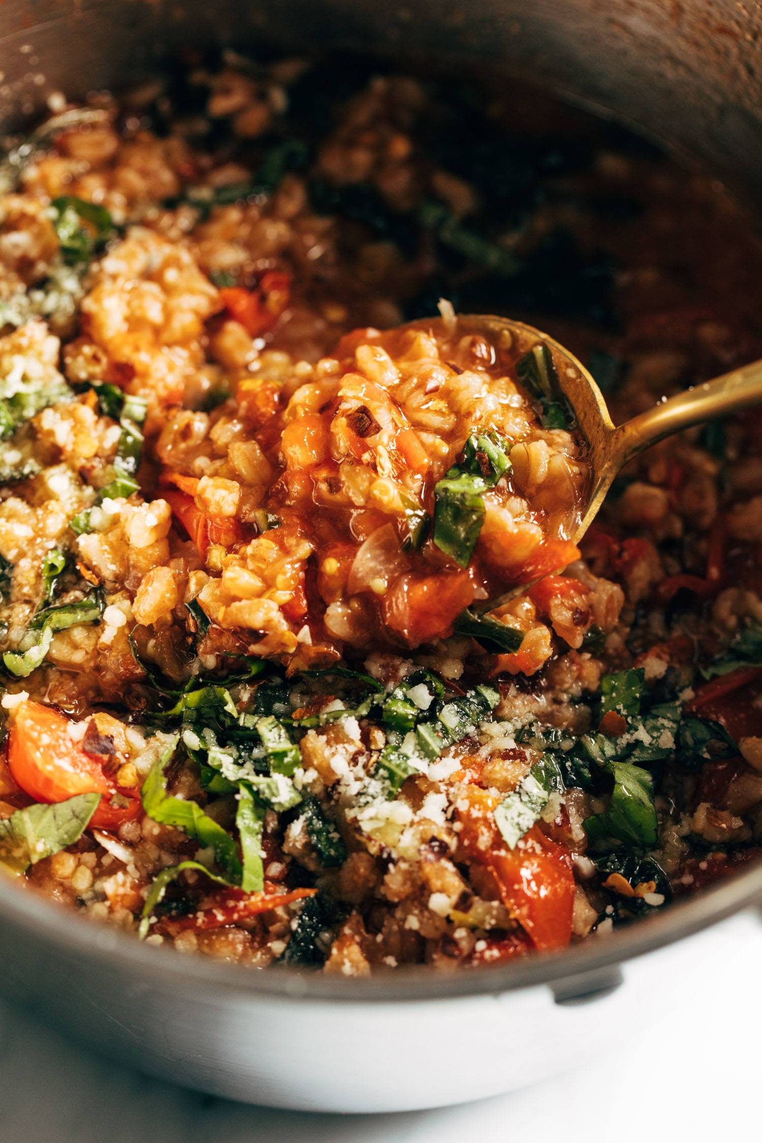 One-Pot Farro with Roasted Cherry Tomatoes and Lemon