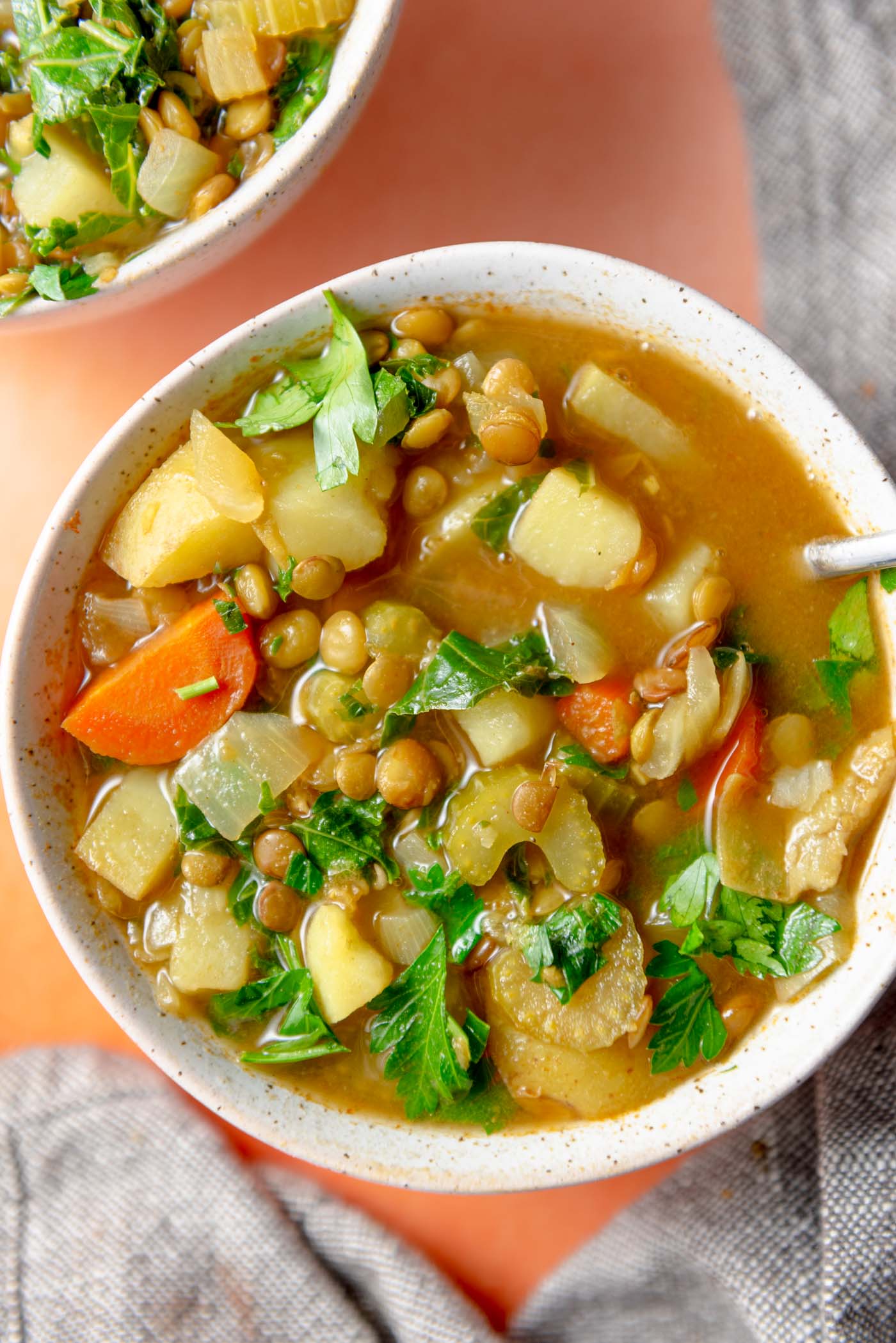 Slow-Simmered Lentil and Potato Soup with Carrots