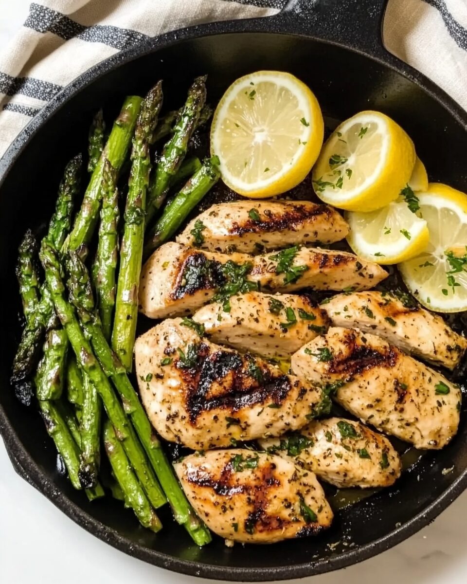 Sautéed Chicken Breast with Lemon and Roasted Asparagus