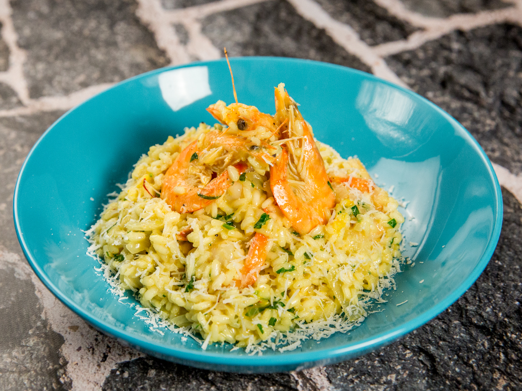 Authentic Italian Saffron Risotto with Shrimp