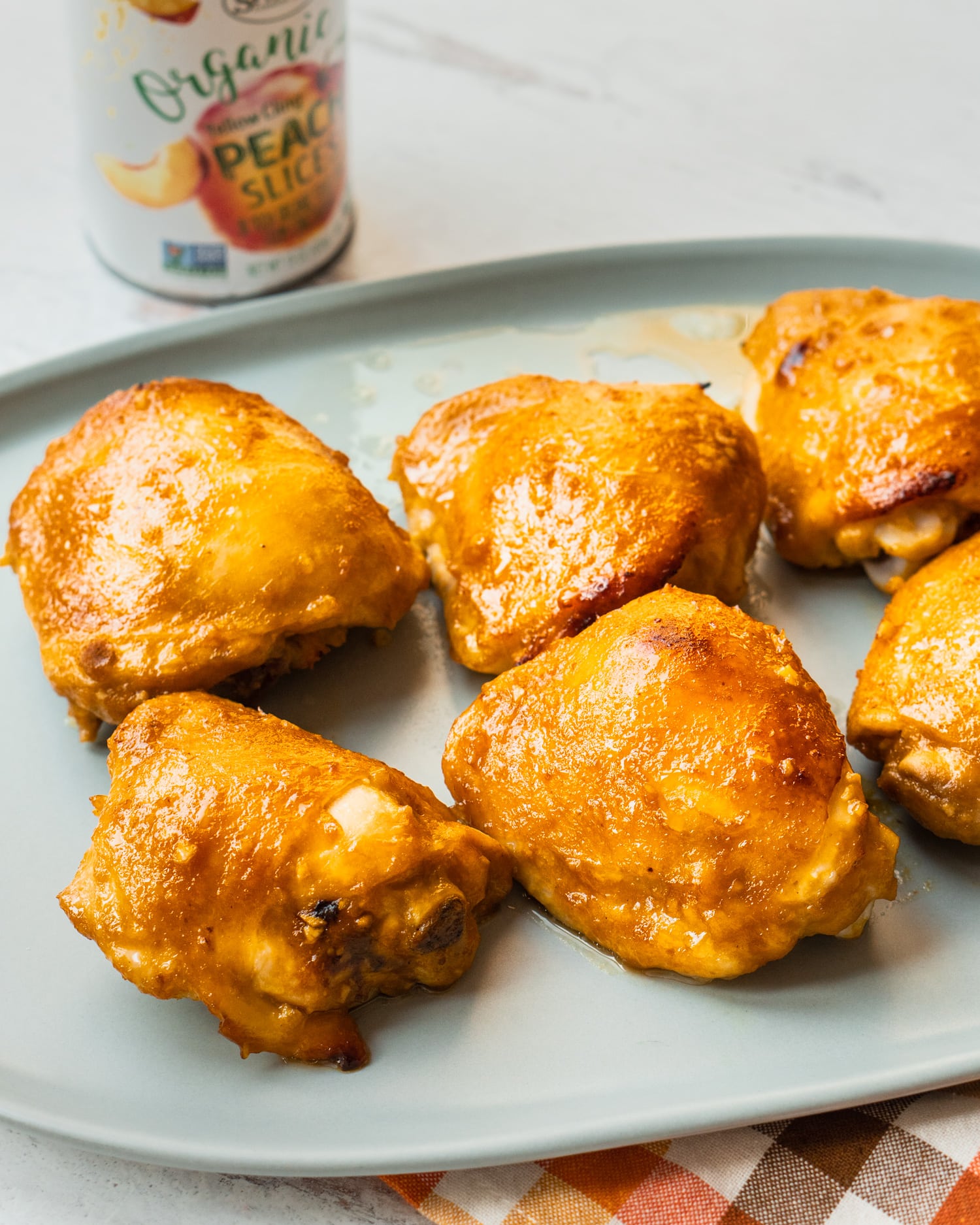 Slow-Smoked Chicken Thighs with Peach Glaze