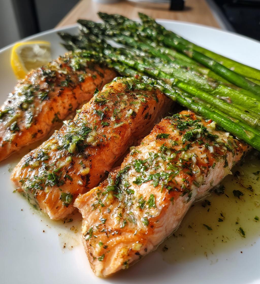Air Fryer Lemon-Dill Salmon with Roasted Asparagus