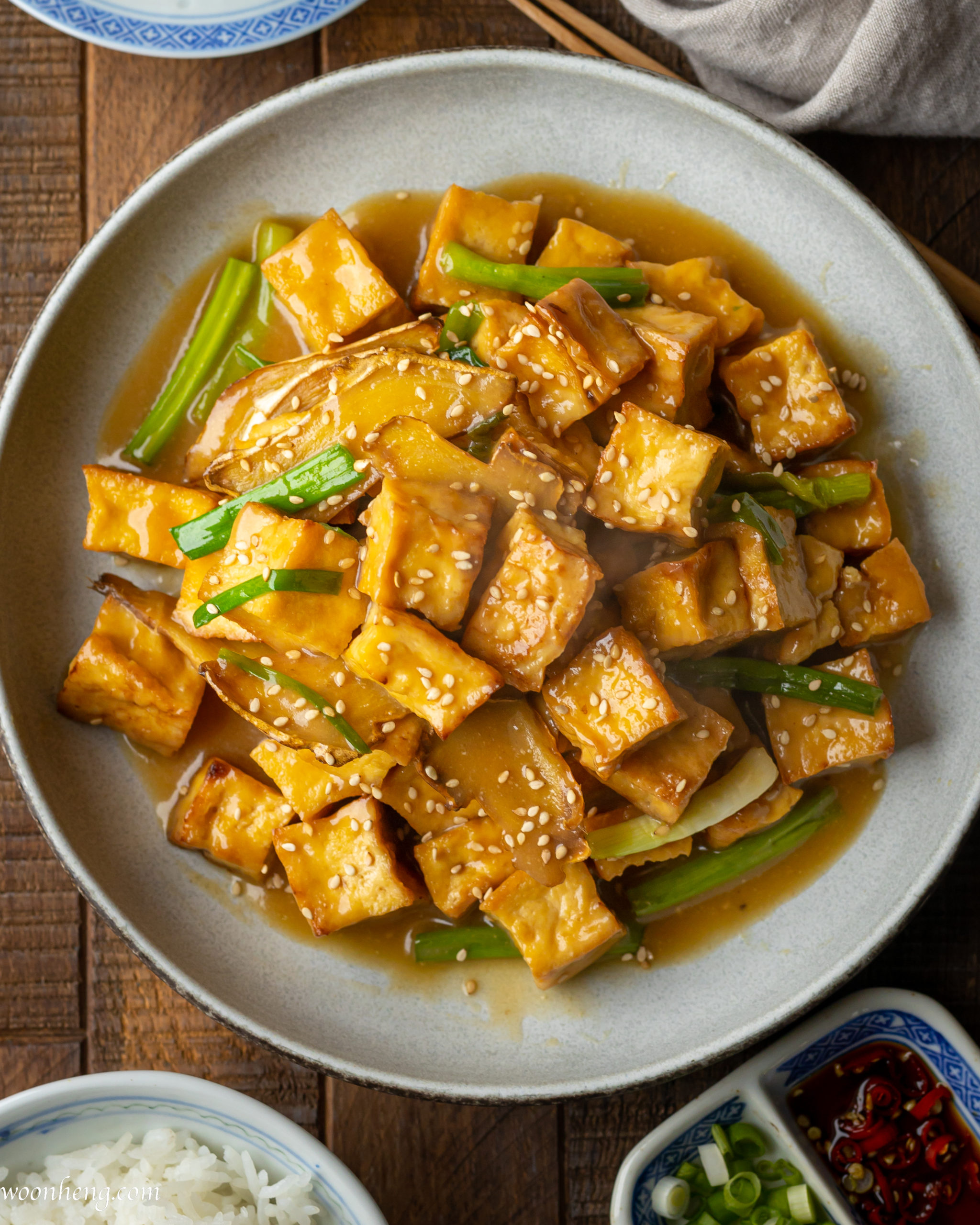 Miso-Glazed Tofu with Sesame-Ginger Vinaigrette