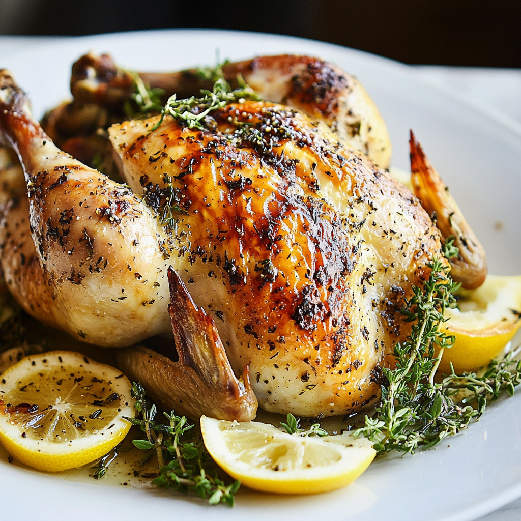Herb-Roasted Chicken with Lemon and Root Vegetables