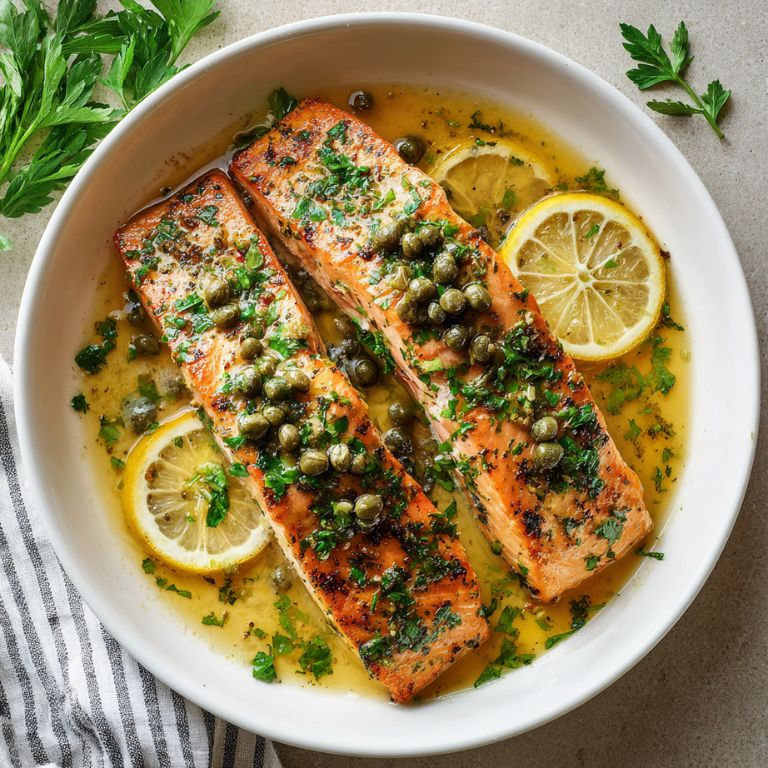 Sautéed Salmon with Lemon Caper Sauce