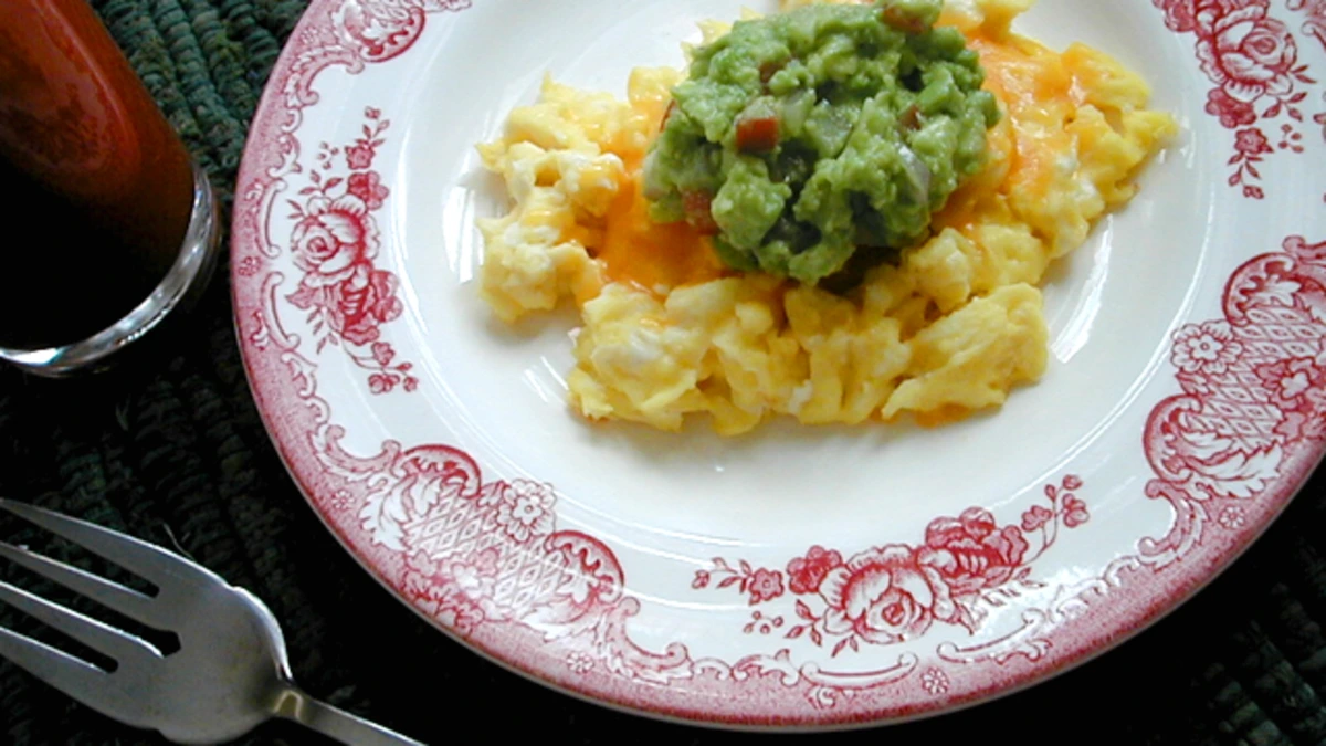 Savory Herb-Scented Scrambled Eggs with Avocado