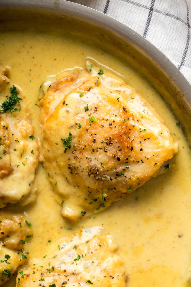 Pan-Seared Honey-Mustard Chicken Thighs