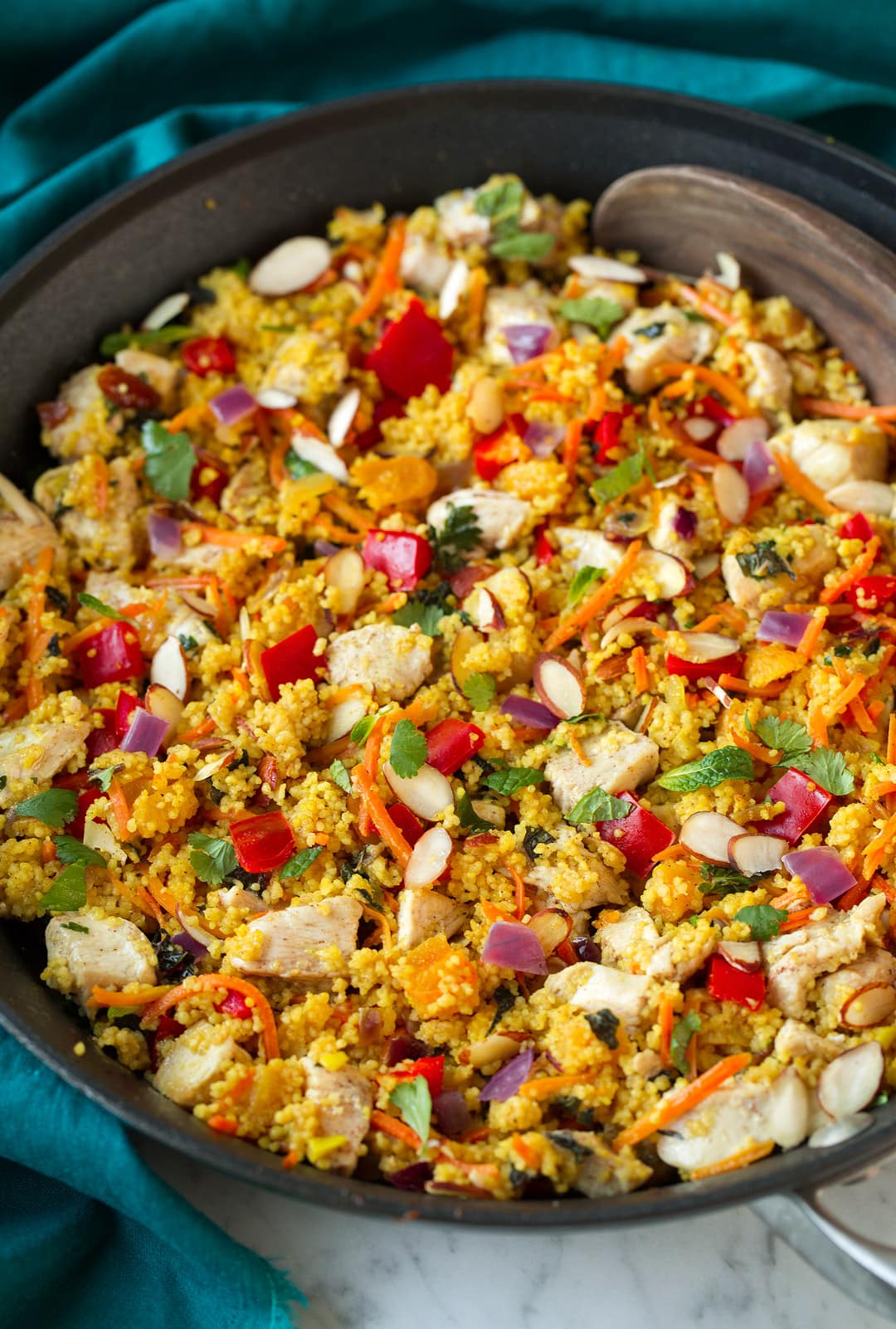 American-Southwest Chicken with Mediterranean Couscous and Asian Pickled Onions
