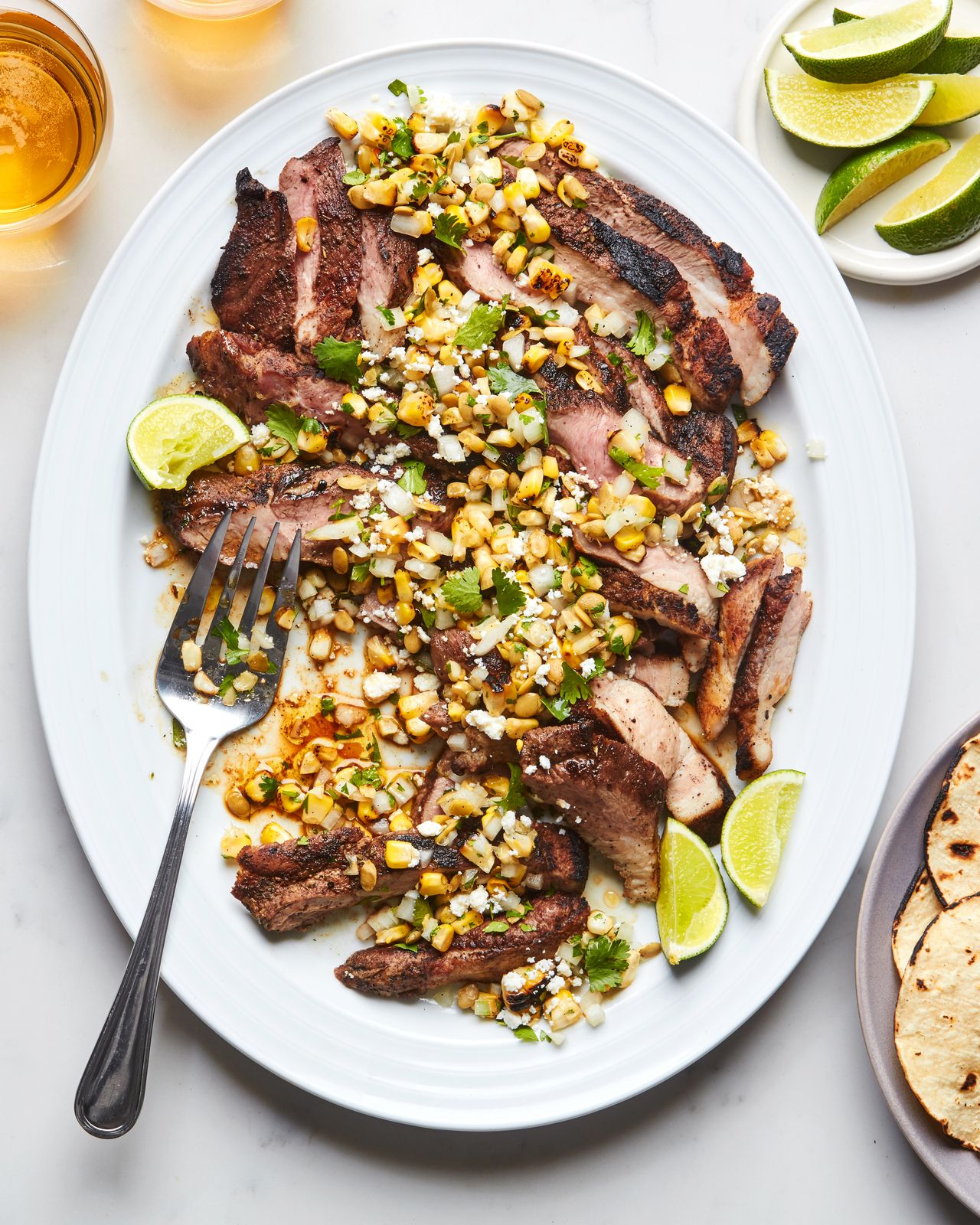 Coffee-Smoked Sirloin Tenders with Charred Corn Salsa