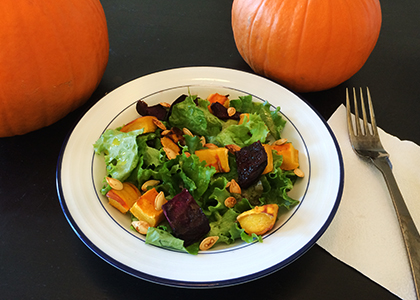 Roasted Beet and Pumpkin Seed Salad with Citrus Dressing