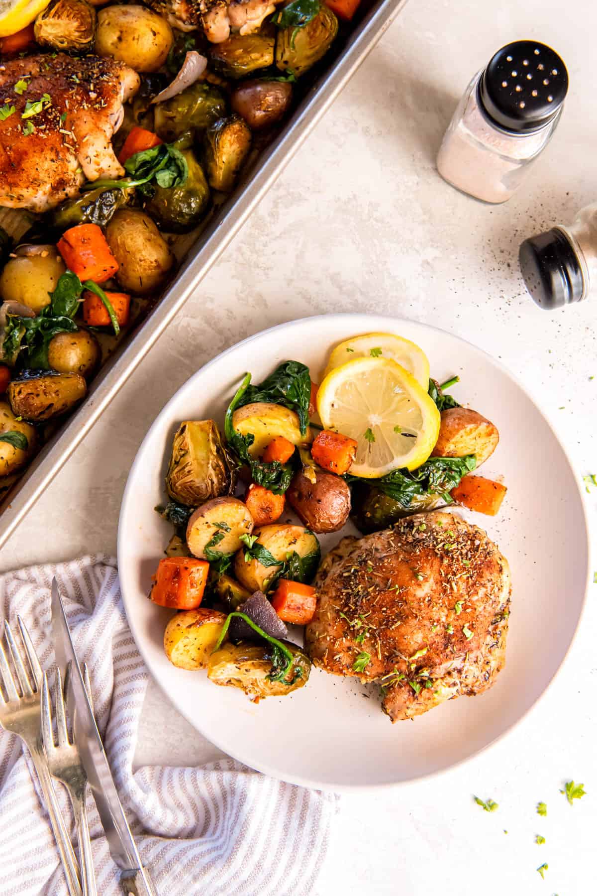 Sheet Pan Herb-Roasted Chicken Thighs with Vegetables