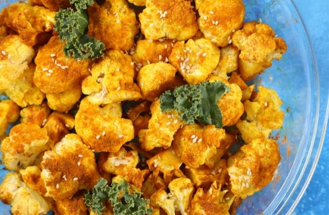 Roasted Cauliflower and Kale with Pecorino