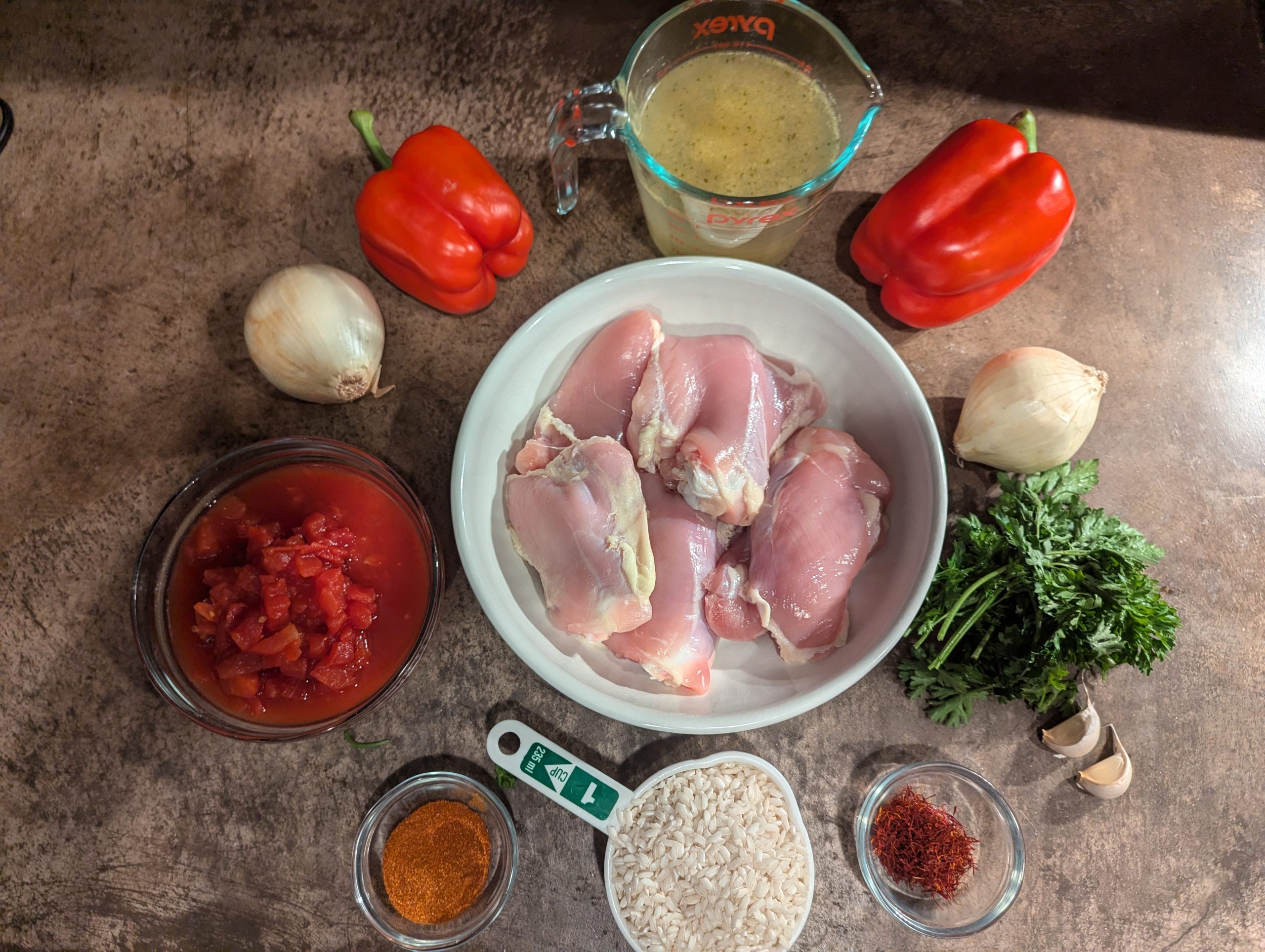 Saffron-Infused Arroz con Pollo with Capers