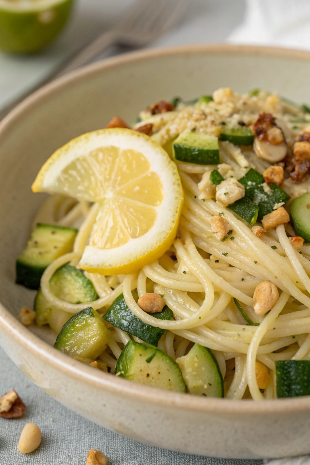 Zucchini-Blended Pasta with Lemon