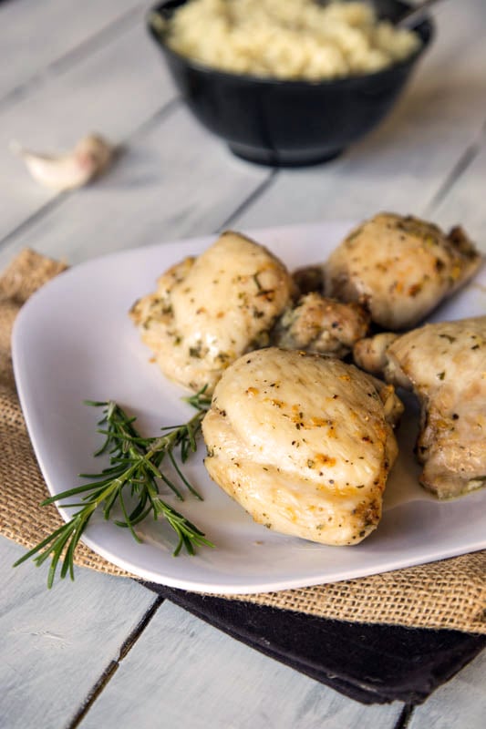 Baked Rosemary-Garlic Chicken Thighs with Roasted Broccoli