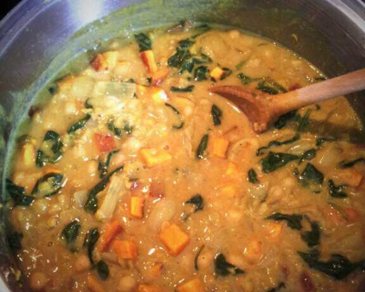 One-Pot Coconut Curry Lentils with Sweet Potato