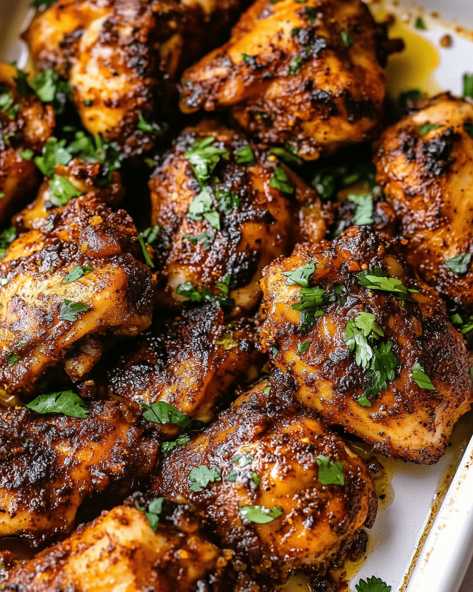 Harissa-Roasted Chicken Thighs with Lemon and Olives
