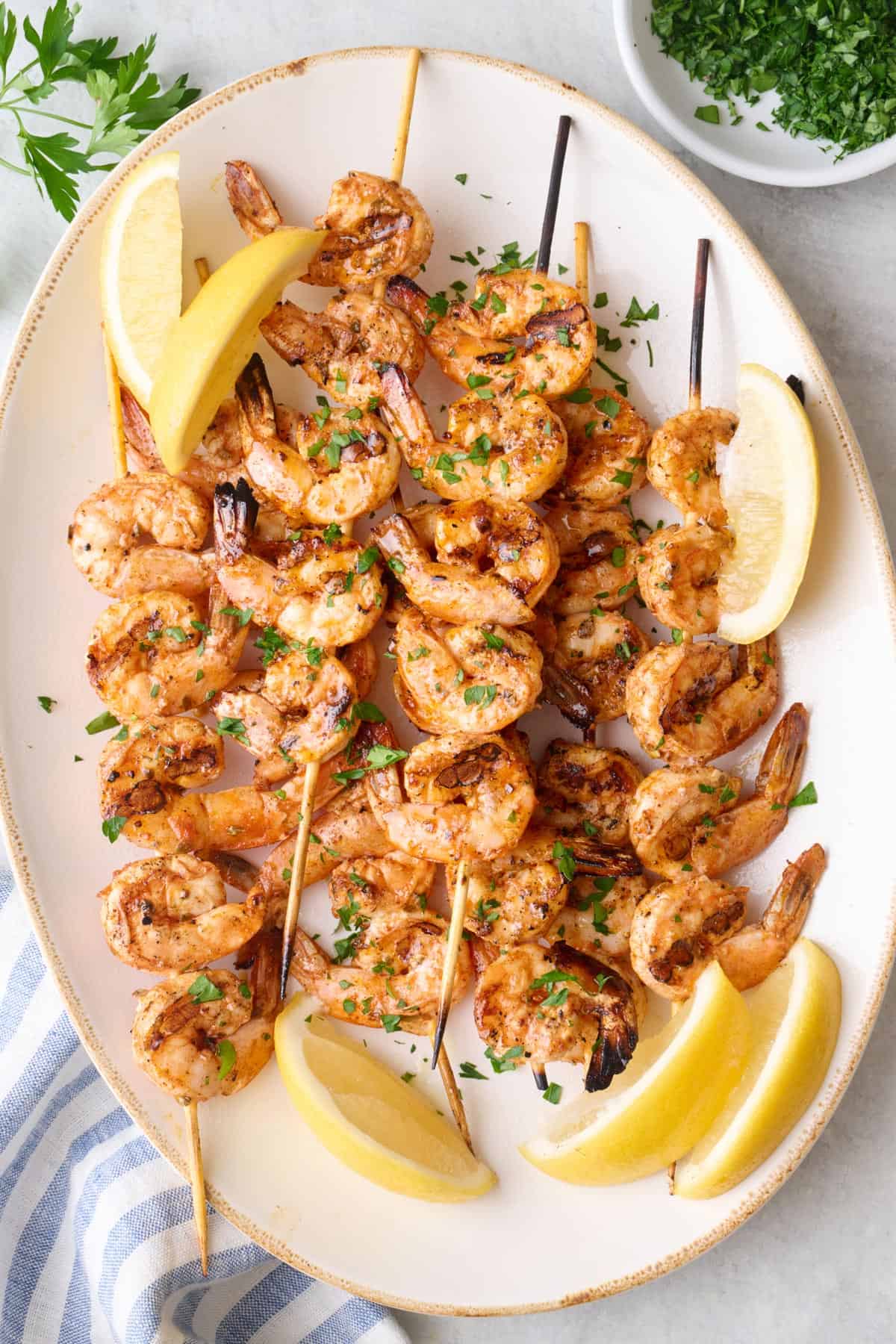Mediterranean Grilled Shrimp Skewers with Mexican Salsa and Asian Sesame-Glazed Carrots