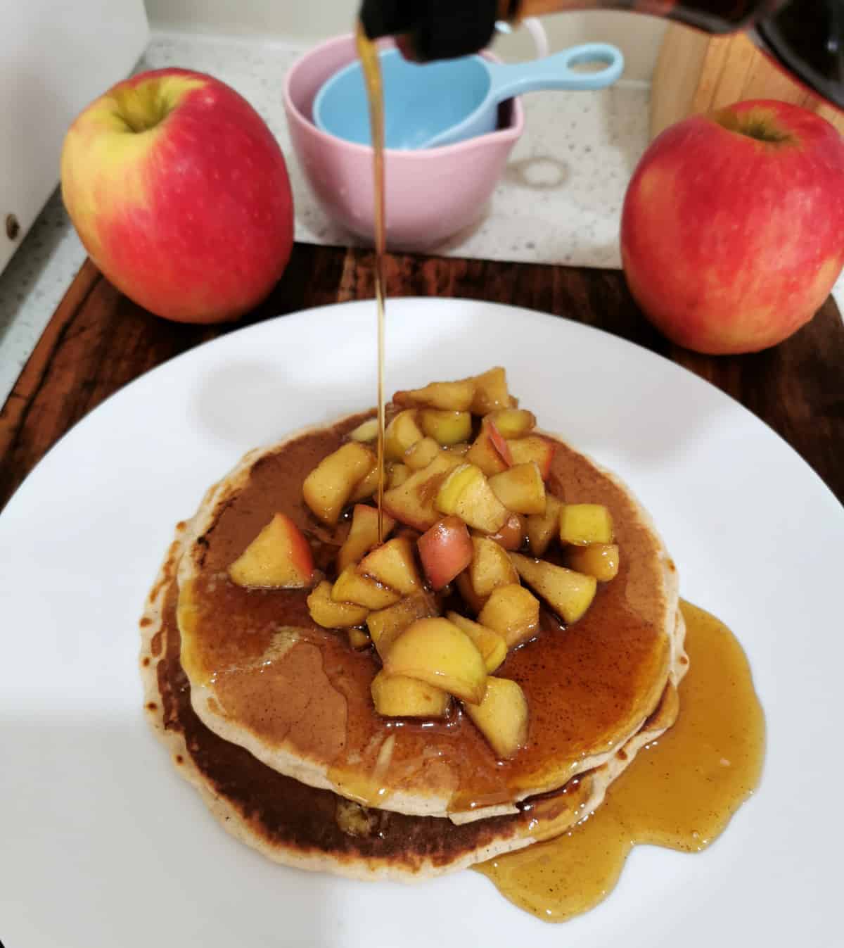Maple-Glazed Apple Pancakes with Cinnamon