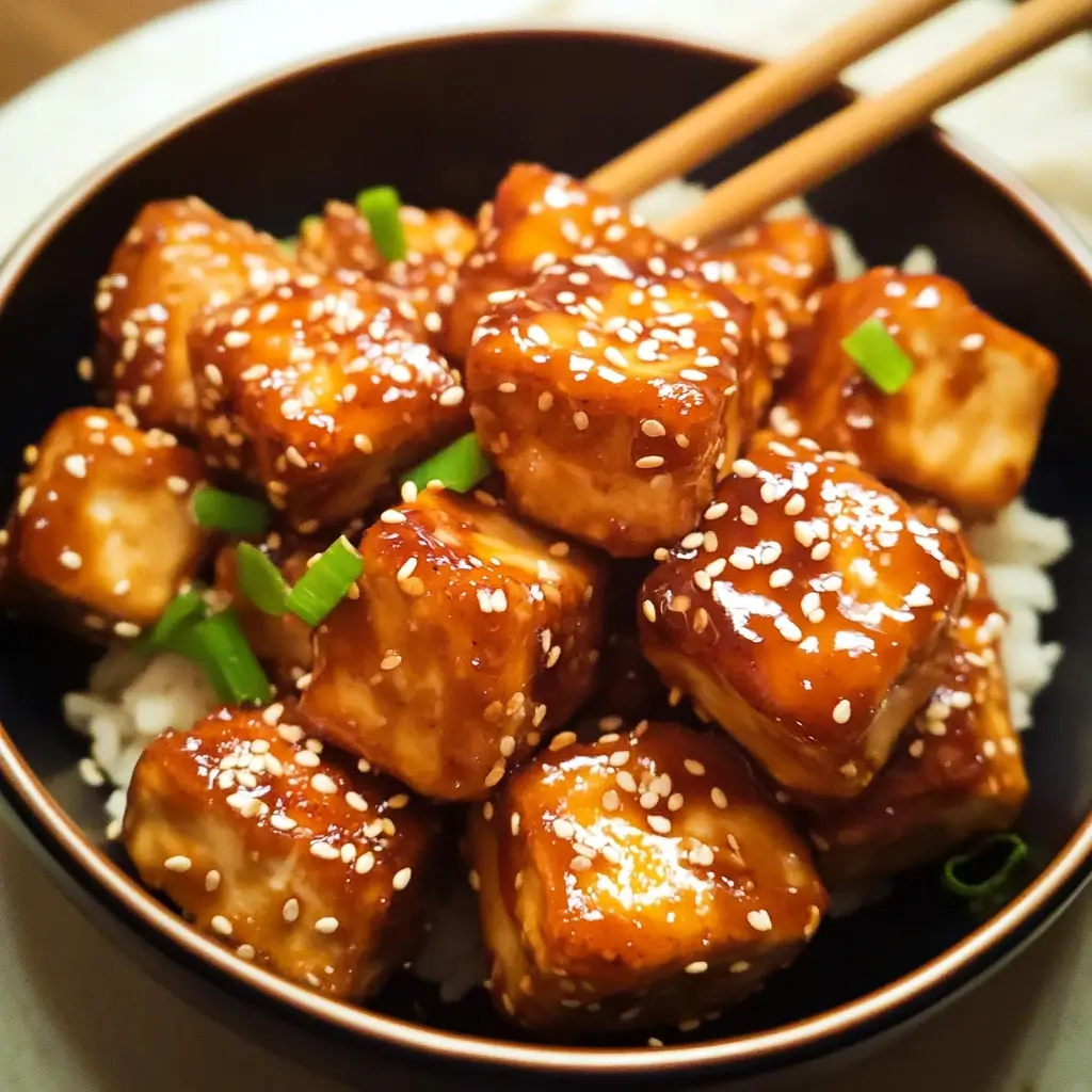 Miso-Glazed Tofu Bites with Sesame Salad