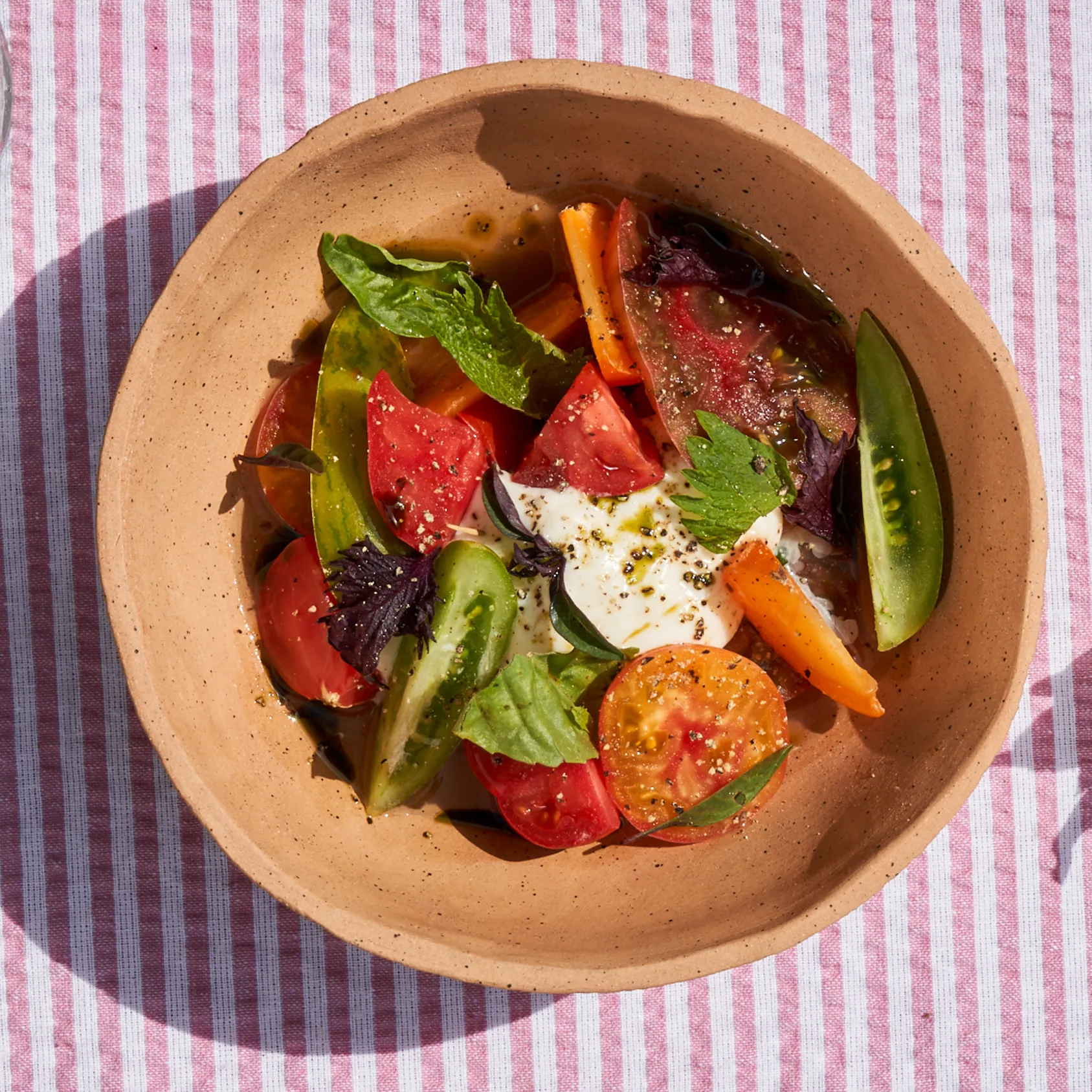 Sun-Ripened Tomato and Basil Salad with Lemon Vinaigrette
