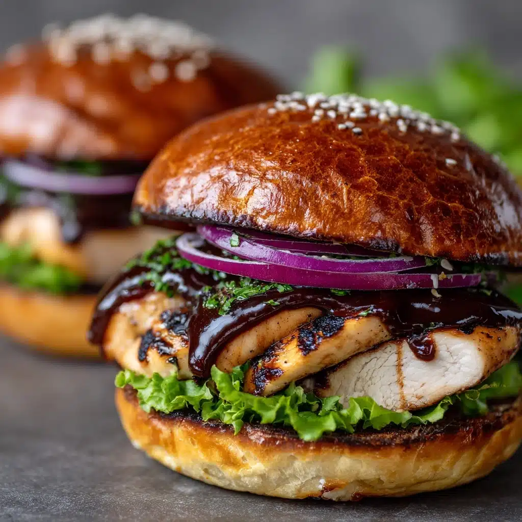 American Burger with Asian Teriyaki Sauce and Mediterranean Olives