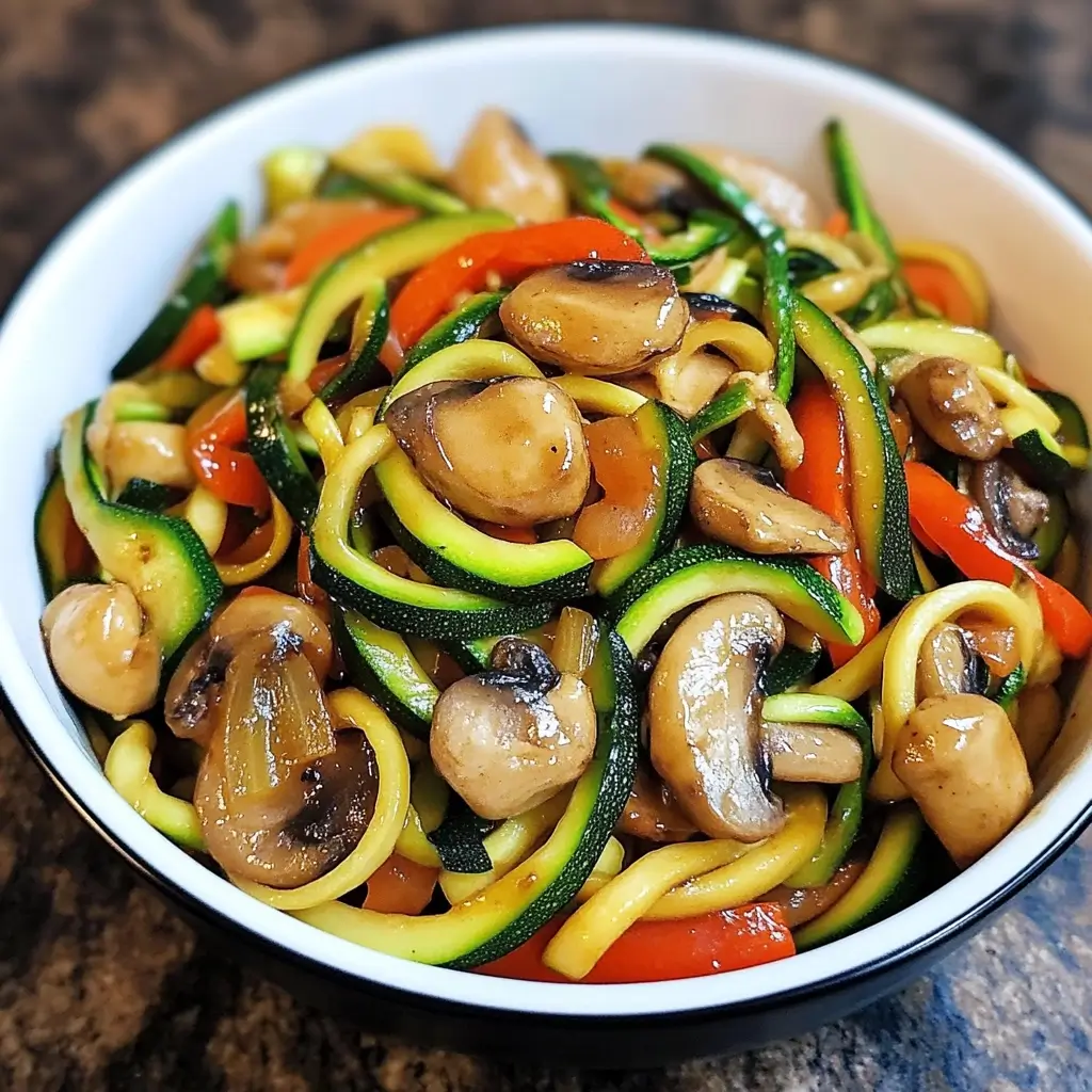 Bacon and Sun-Dried Tomato Zucchini Noodle Stir-Fry