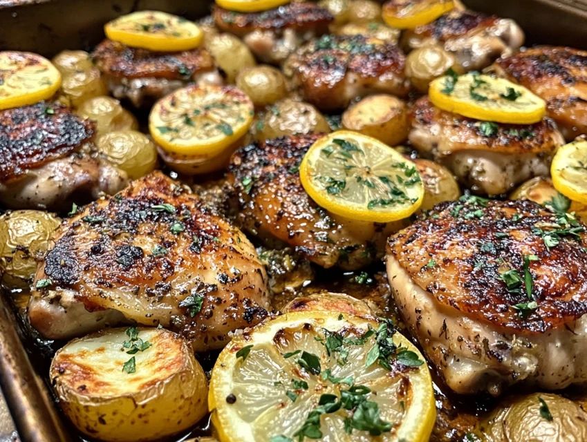 One-Pan Lemon Herb Chicken with Asparagus and Potatoes