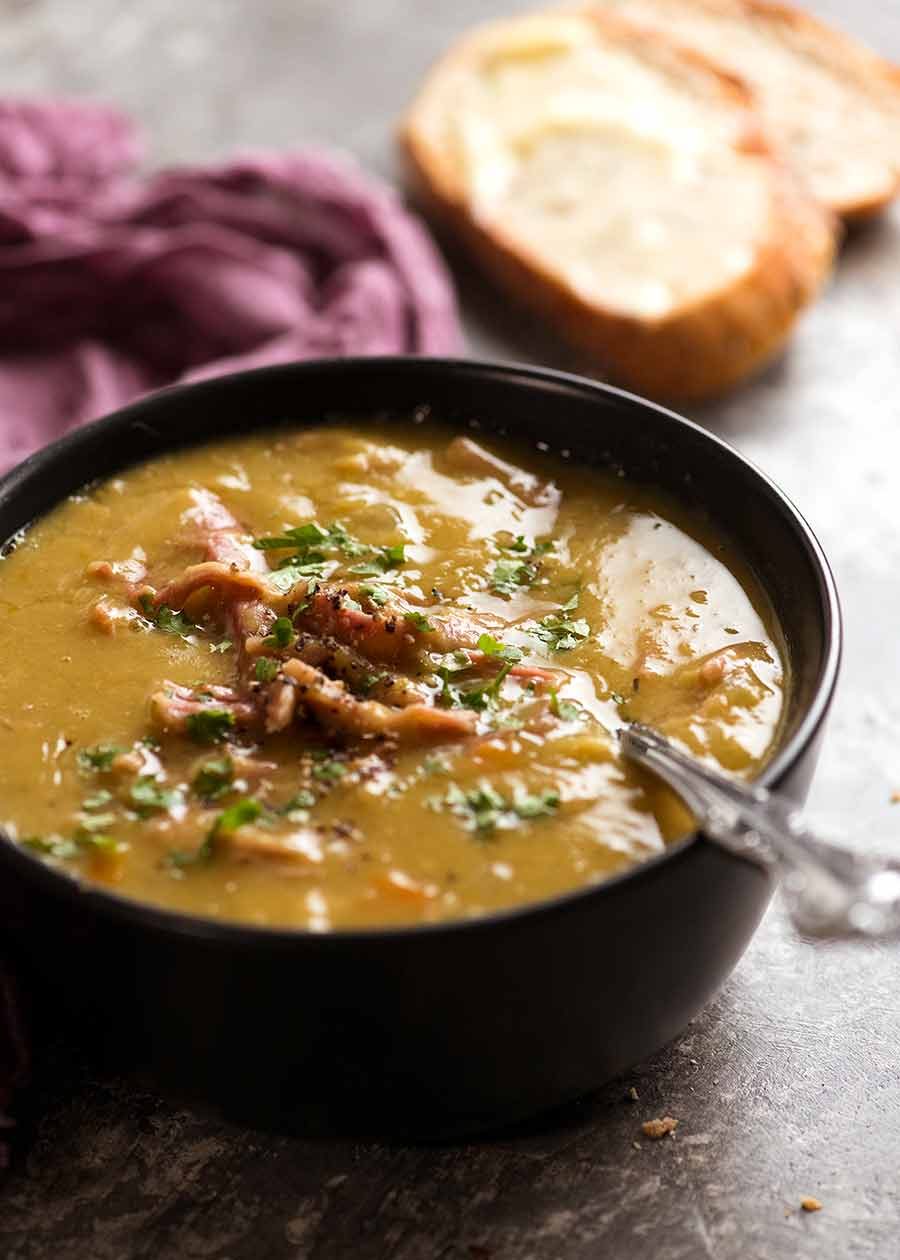 Slow-Cooked Pea and Ham Soup