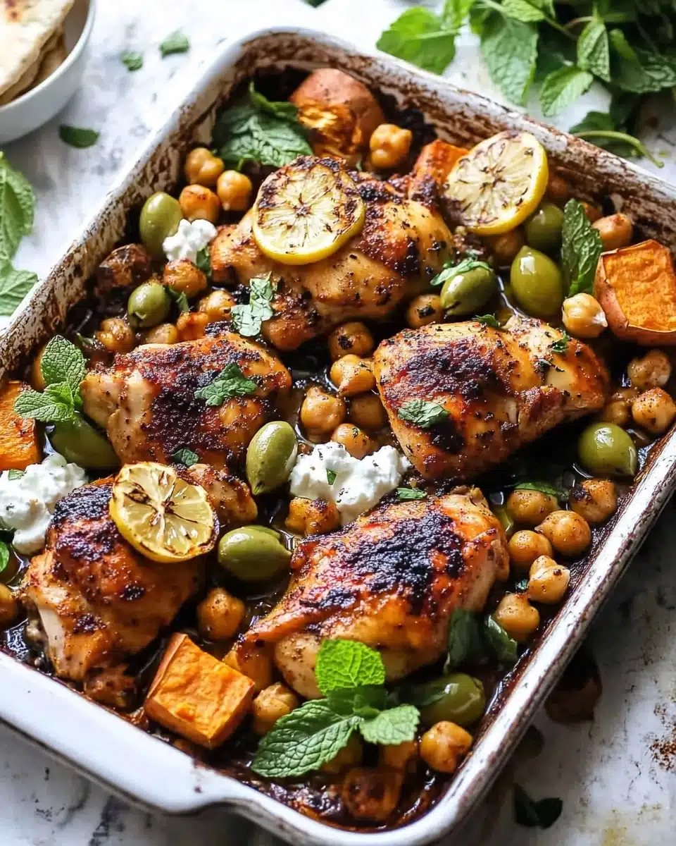 Sheet Pan Harissa-Spiced Chicken Thighs with Sweet Potatoes