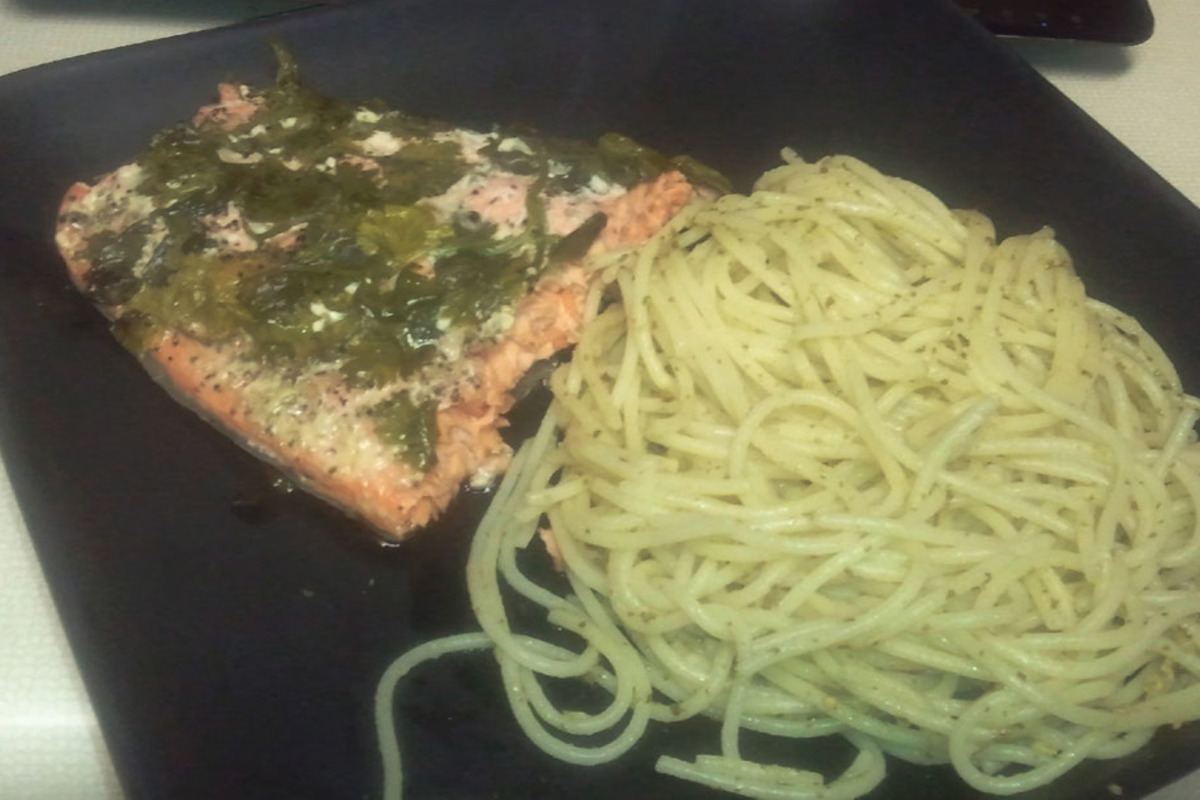 Lime-Cilantro Baked Salmon with Avocado Slices