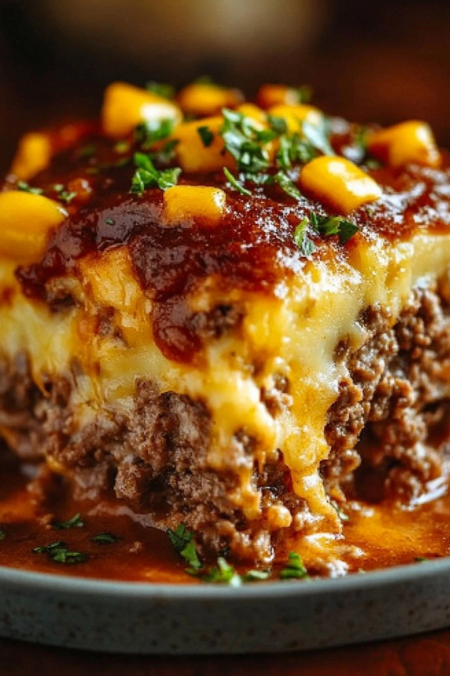Caramelized Onion Meatloaf with Tomato Glaze
