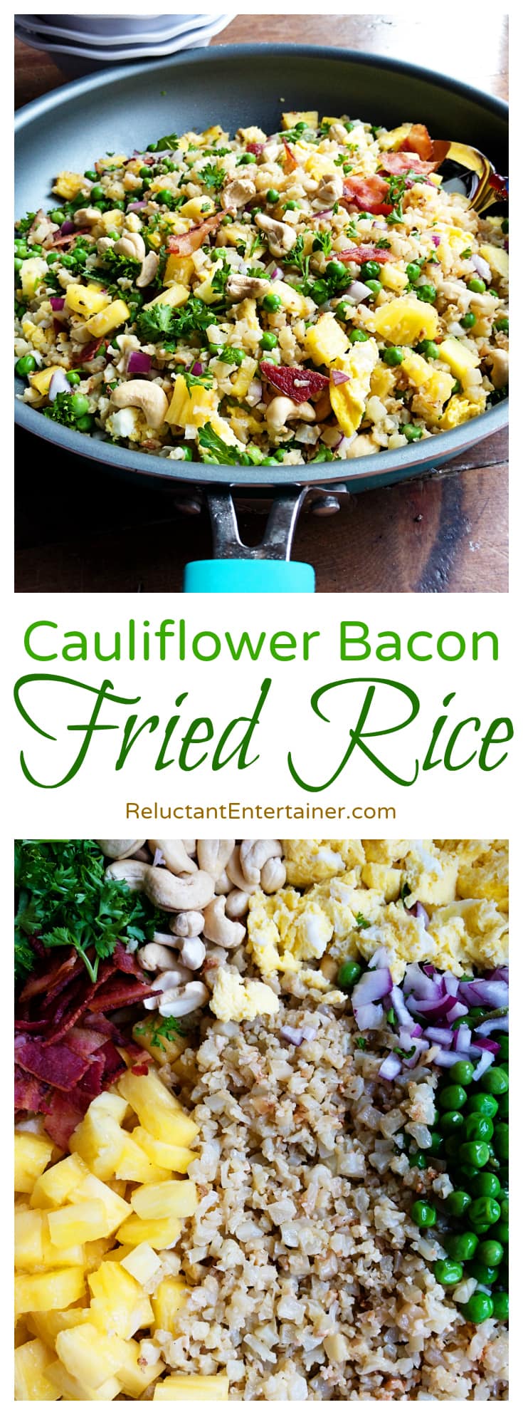 Cauliflower Rice Scramble with Crispy Bacon