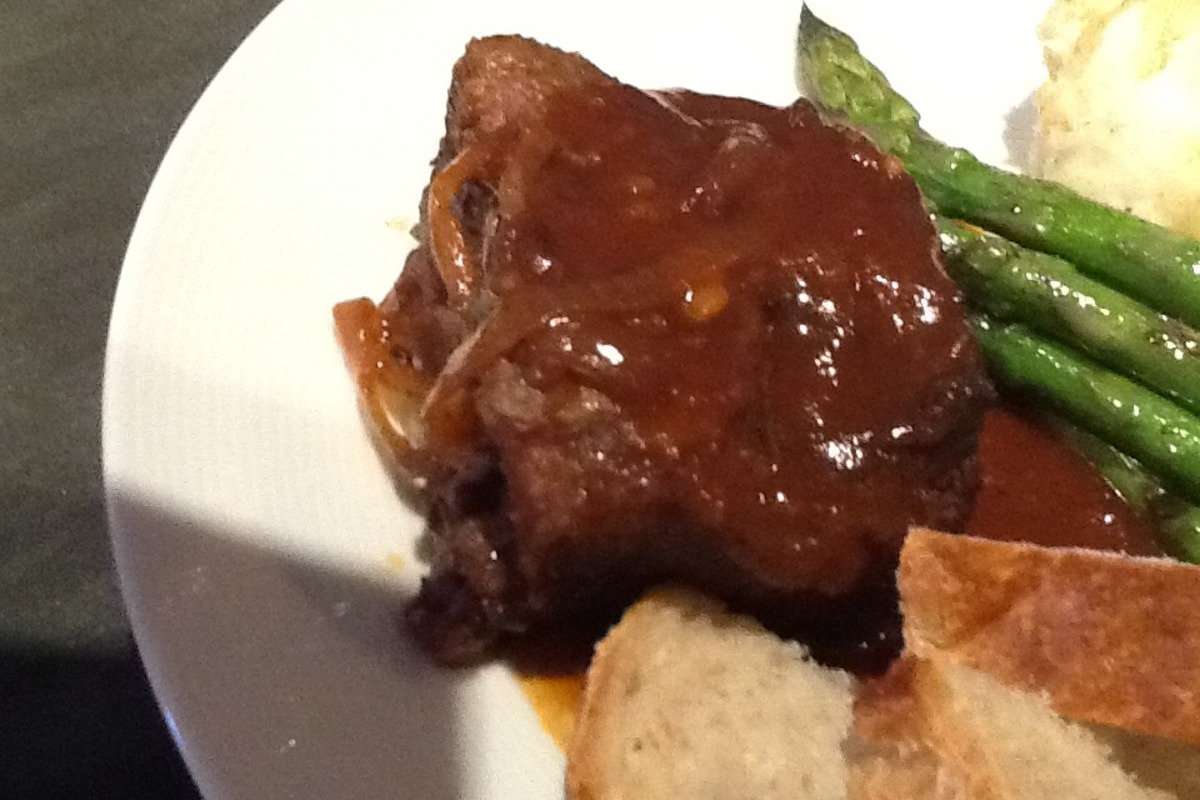 Slow-Cooked Beef Short Rib with Red Wine and Root Vegetables