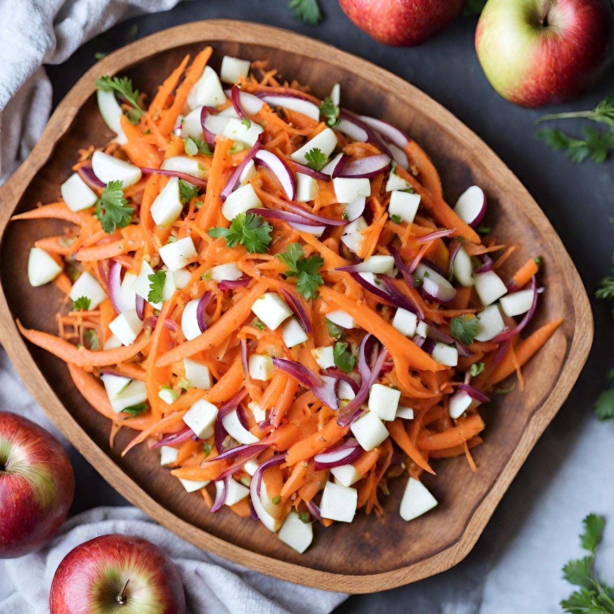 Miso-Glazed Roasted Carrot and Apple Salad