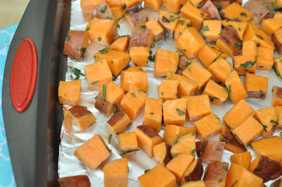 Garlic-Herb Roasted Sweet Potatoes