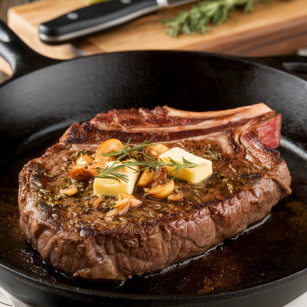 Sear-Perfect Ribeye with Herb Butter
