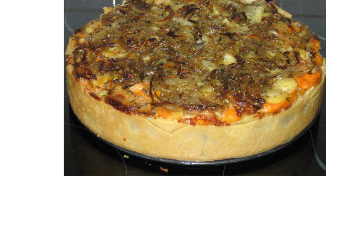 Crispy Potato and Caramelized Onion Tart