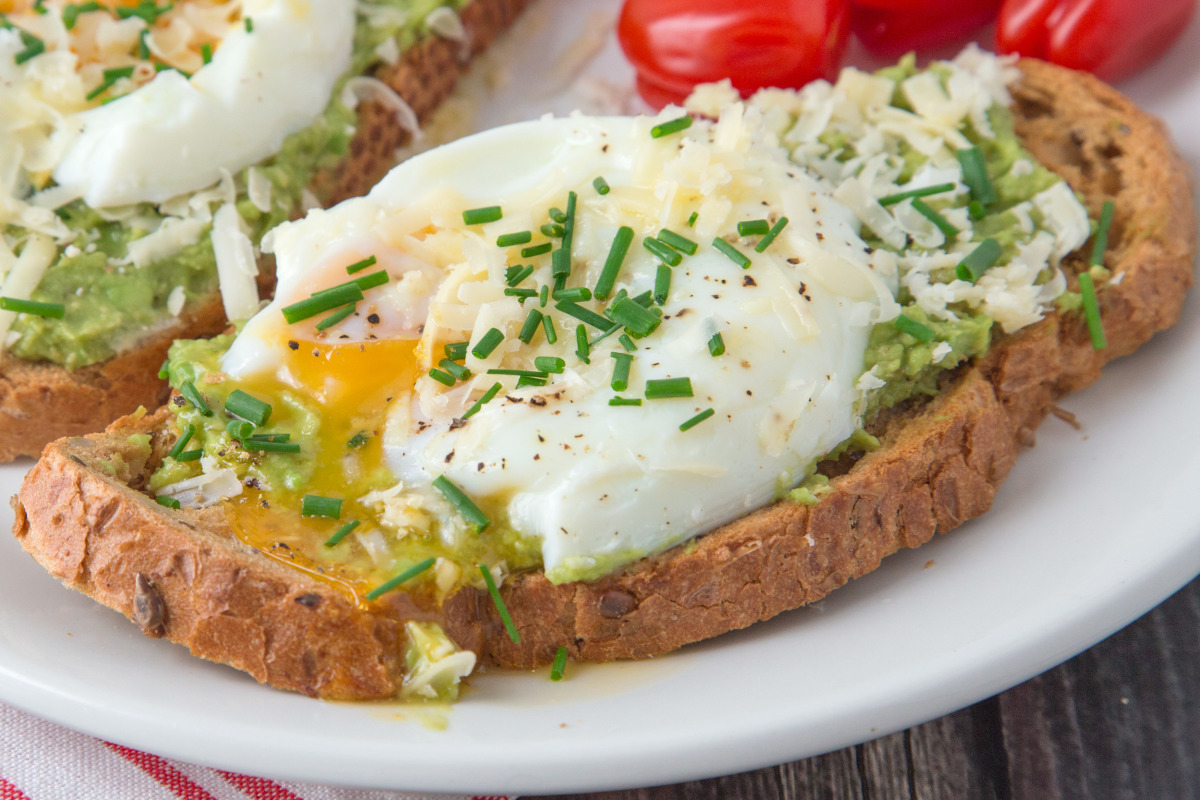 Avocado and Herb Toast with Poached Eggs