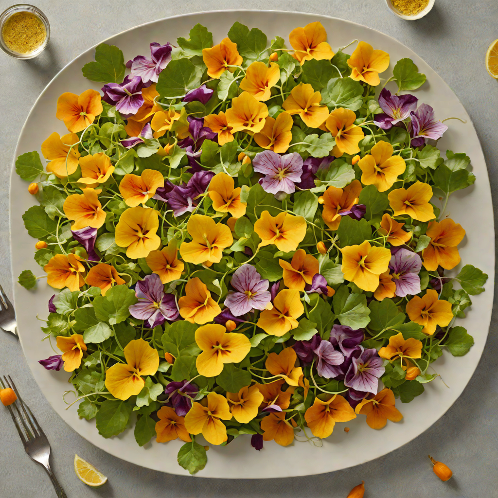 Nasturtium Petal Salad with Lemon Vinaigrette