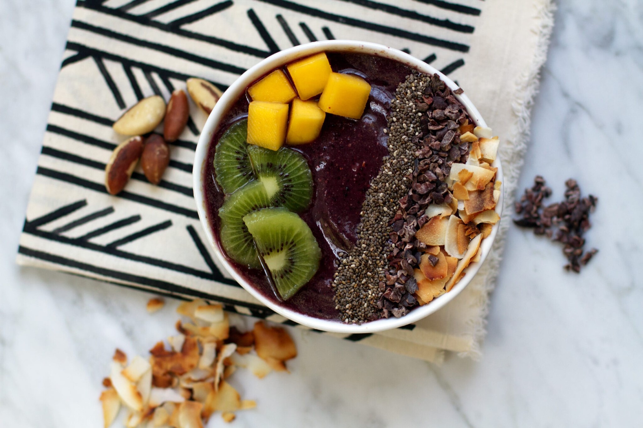 Tropical Acai and Mango Bowl with Toasted Coconut