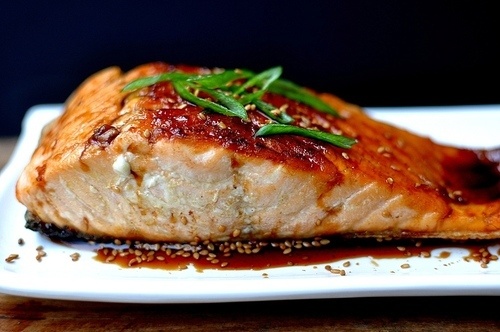 Soy-Ginger Glazed Salmon with Sesame and Snap Peas