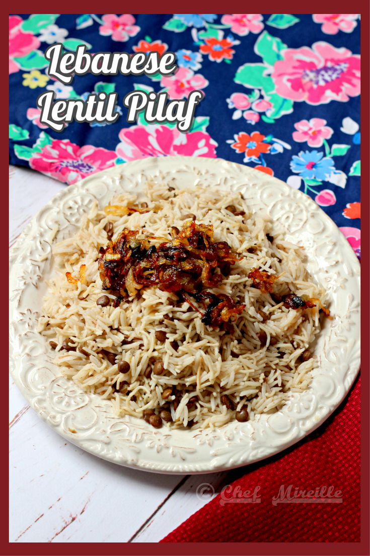 Caramelized Onion and Brown Lentil Pilaf with Toasted Pine Nuts