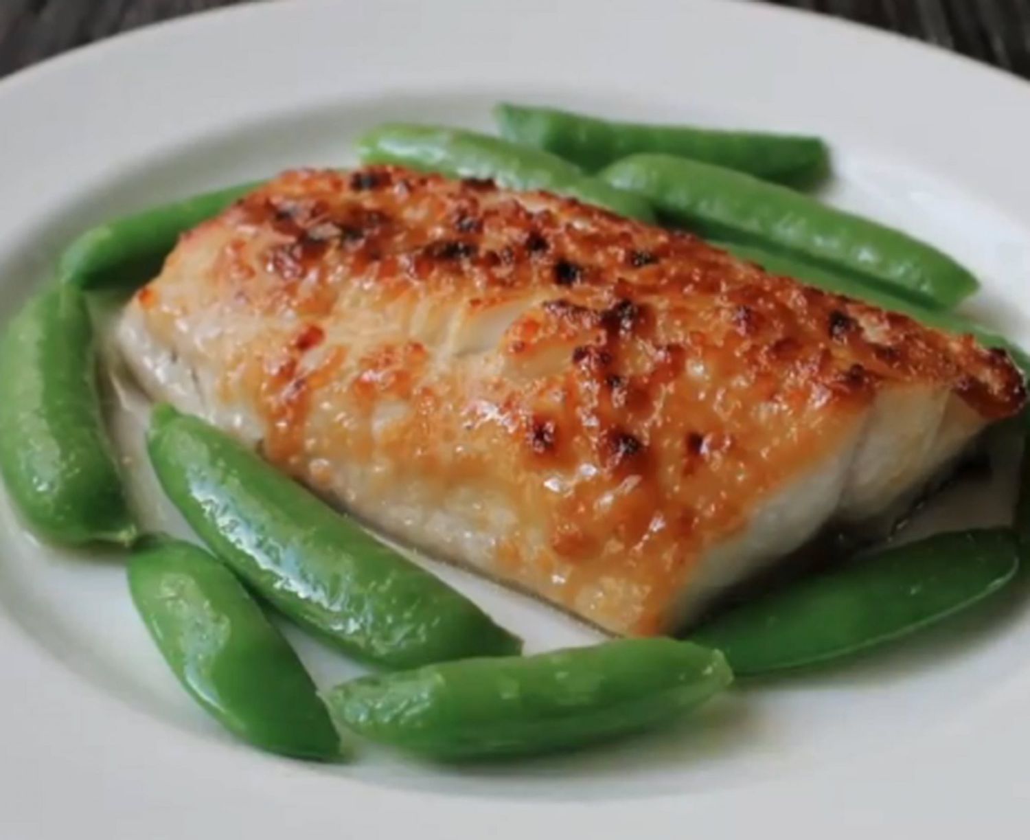 Spicy Miso-Glazed Black Cod with Snap Peas