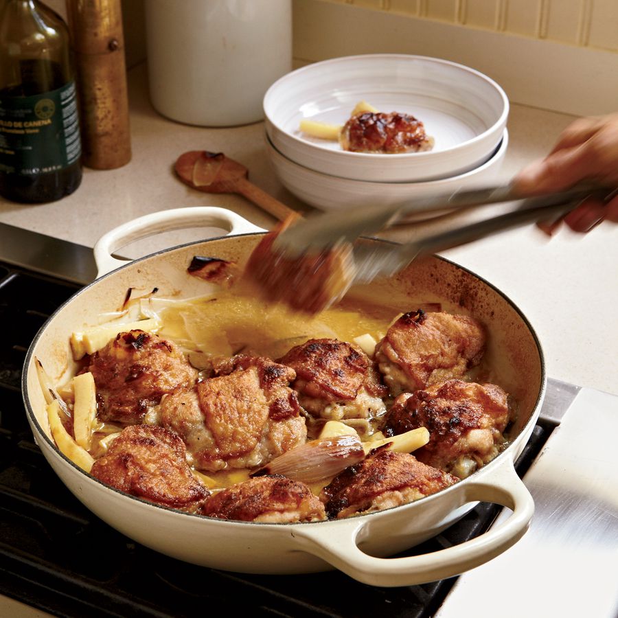 Rosemary-Glazed Chicken Thighs with Parsnips