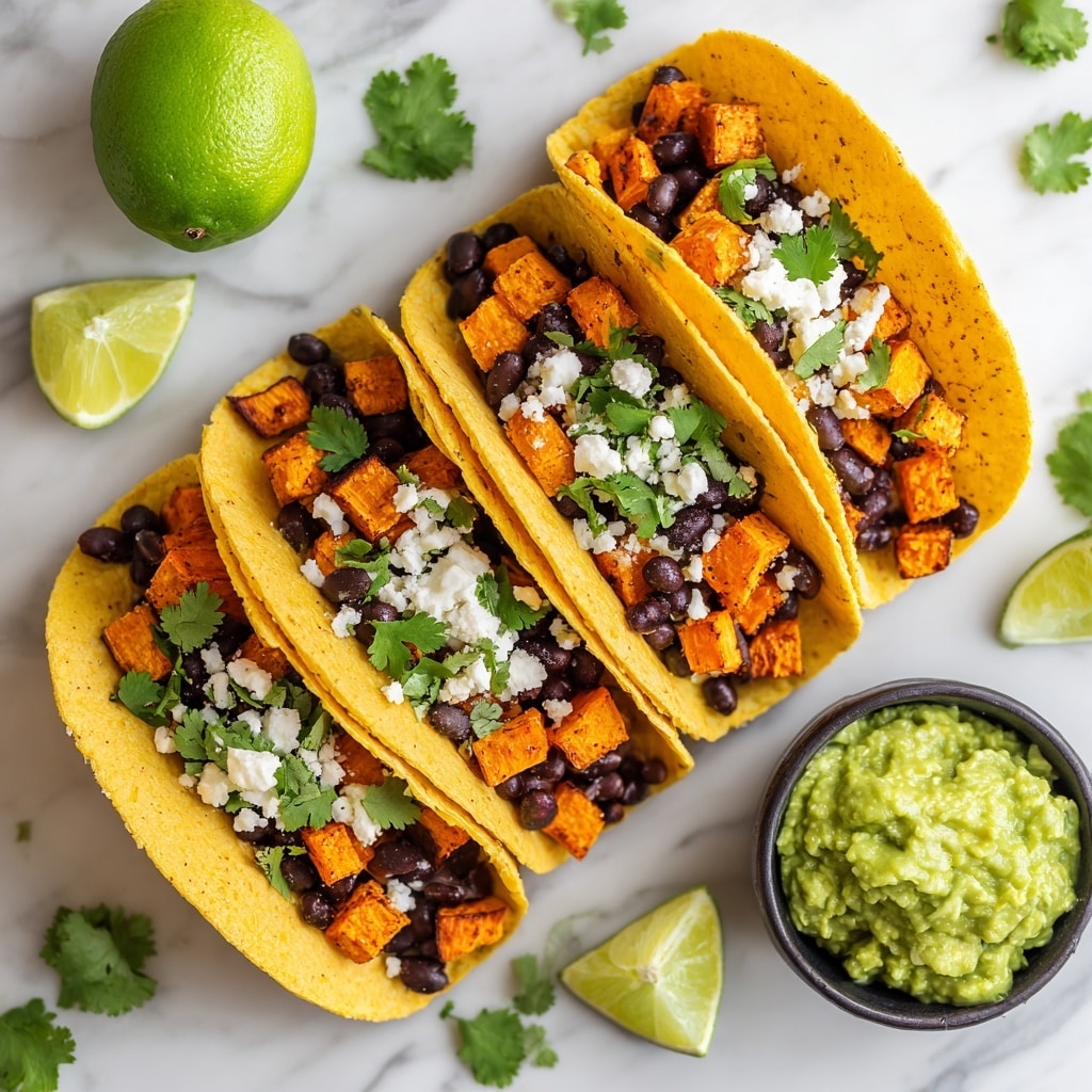 Chipotle-Sweet Potato Tacos with Avocado Crema
