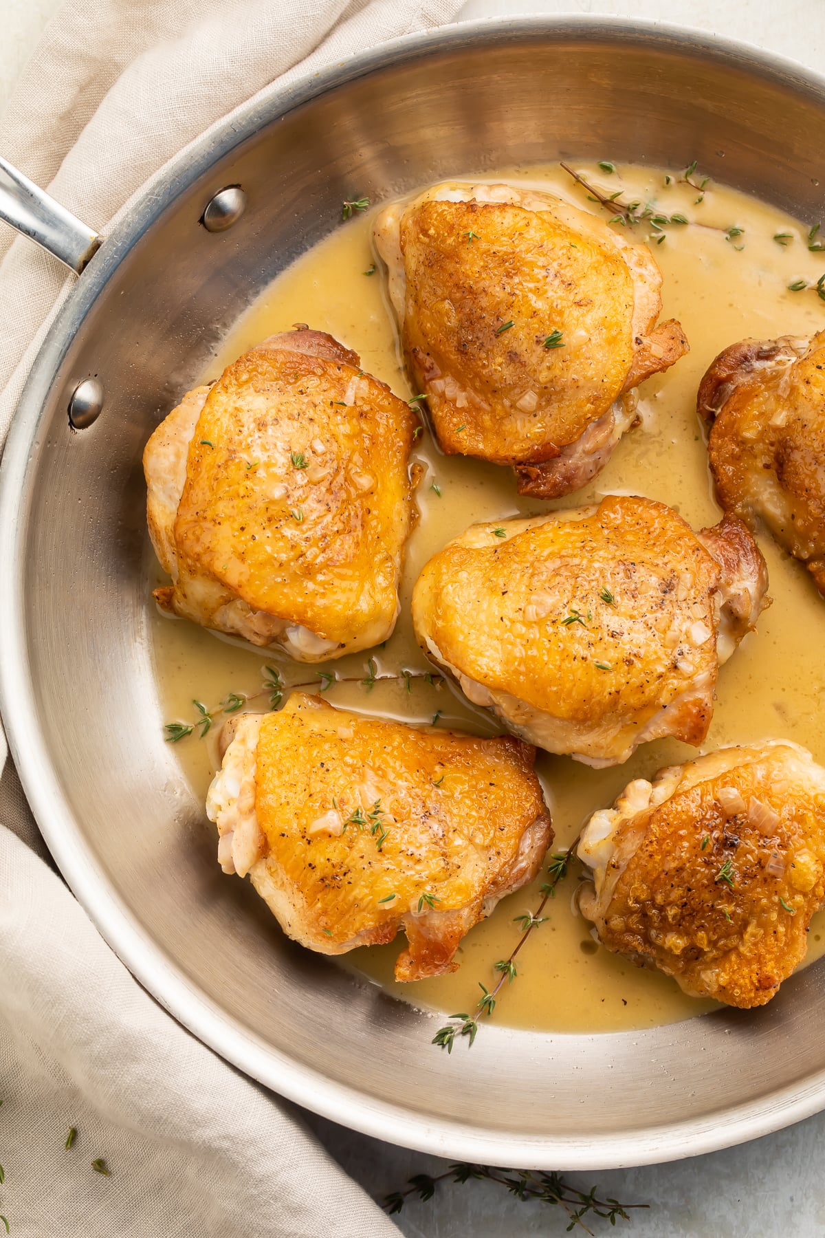Pan-Seared Chicken Thighs with Caper Sauce