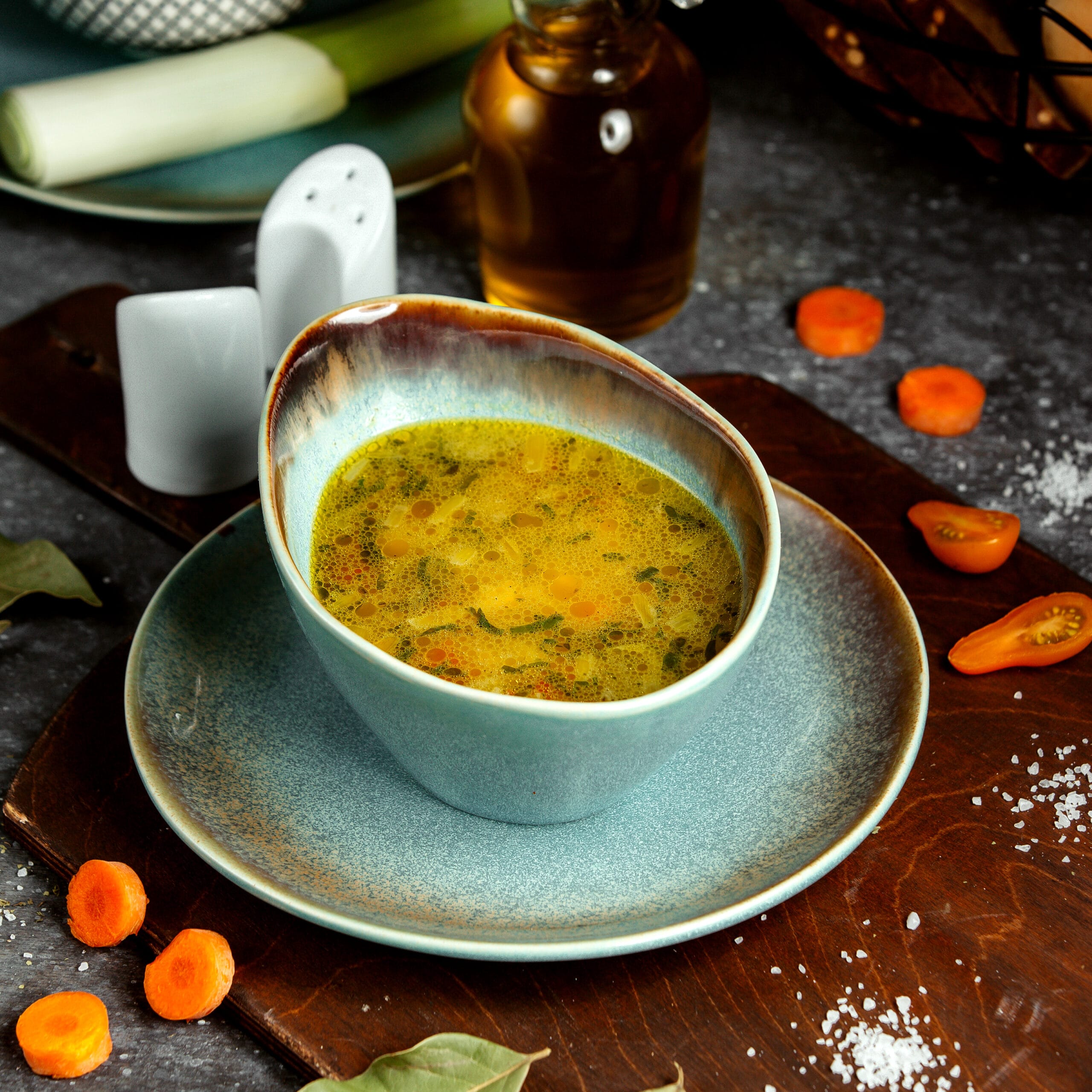 Simmered Carrot and Spinach Soup